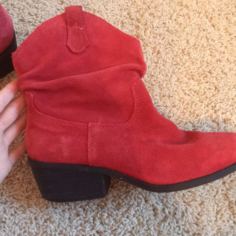 Red Ankle Suede Boots - image 6